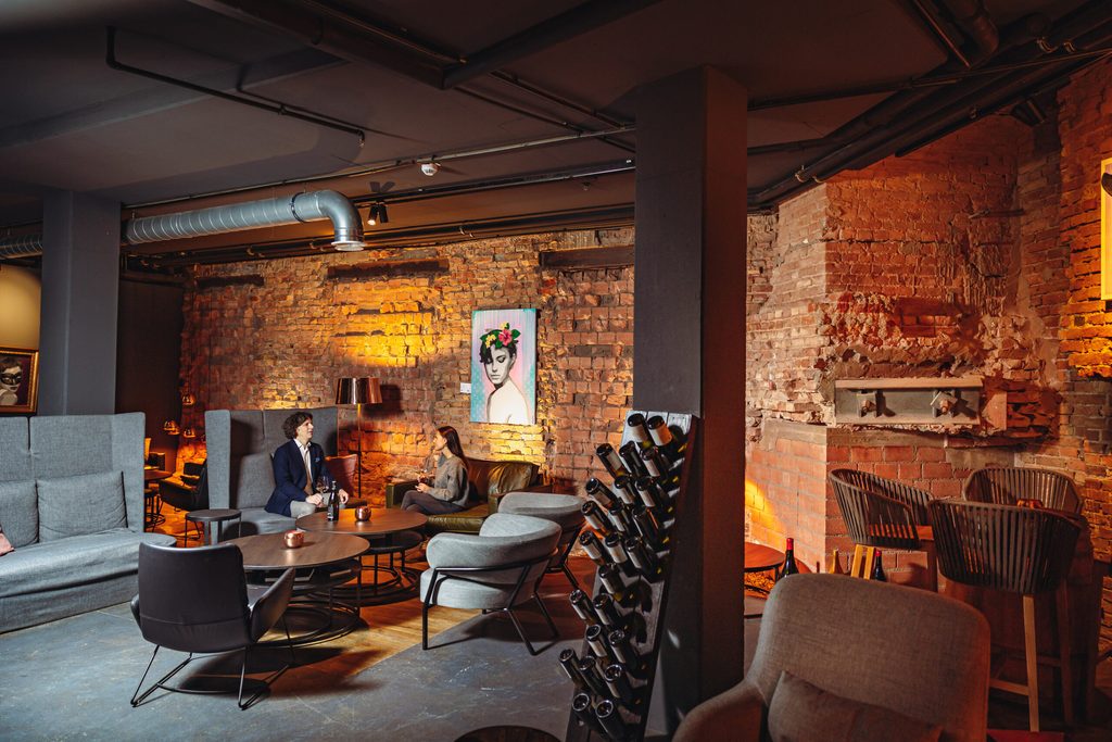 Die Lounge der Weinbank.