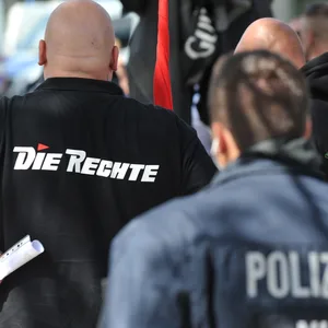 Kundgebung von Rechtsextremisten in Goslar, Niedersachsen.