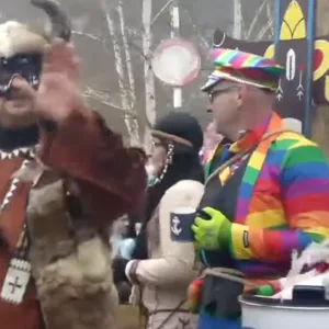 Bad Schandau Fasching Regenbogenmann Marterpfahl
