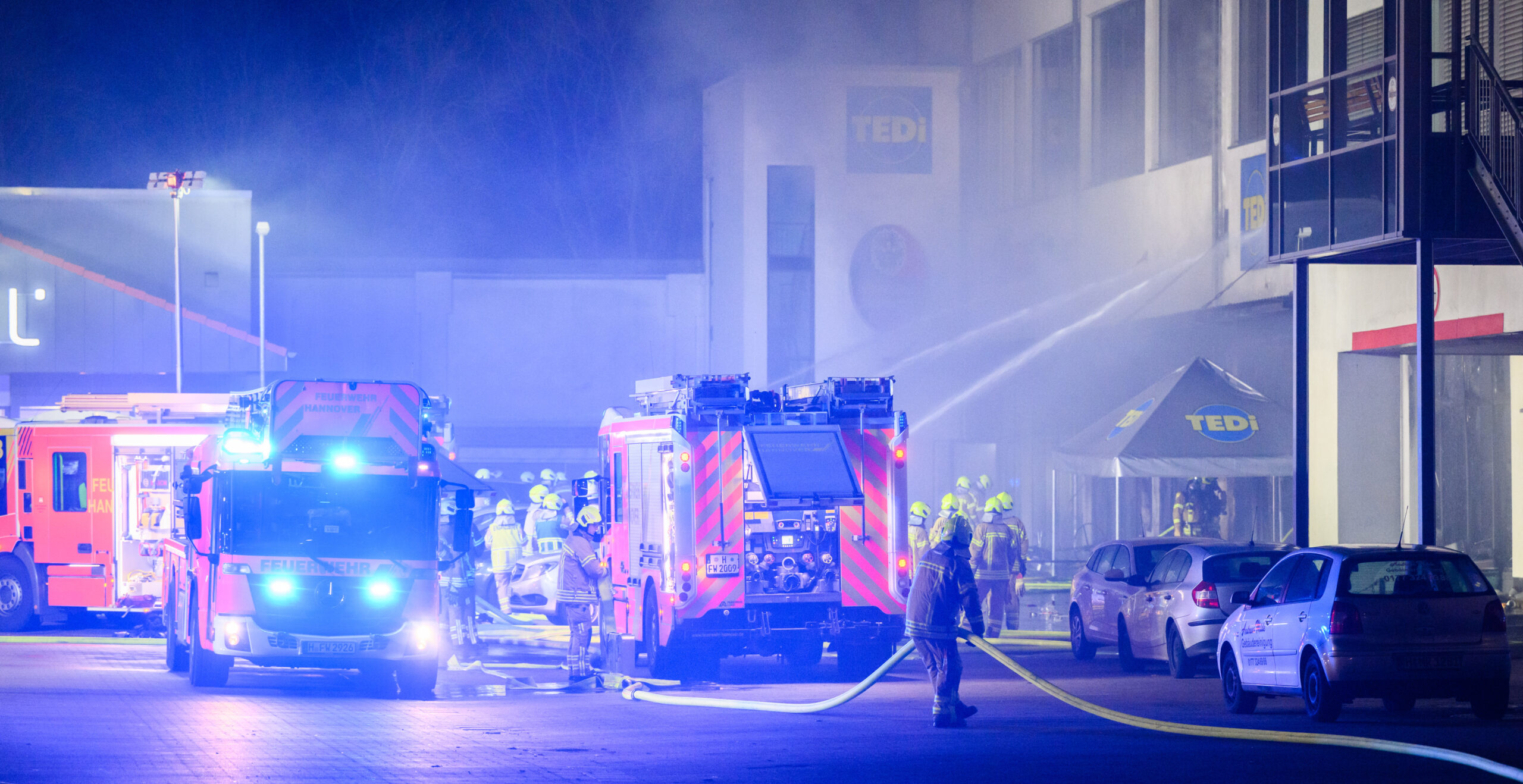 Feuer bei Tedi in Hannover
