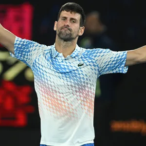 Novak Djokovic nach seinem Match gegen Andrey Rublev