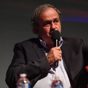 Michel Platini am Mikrofon