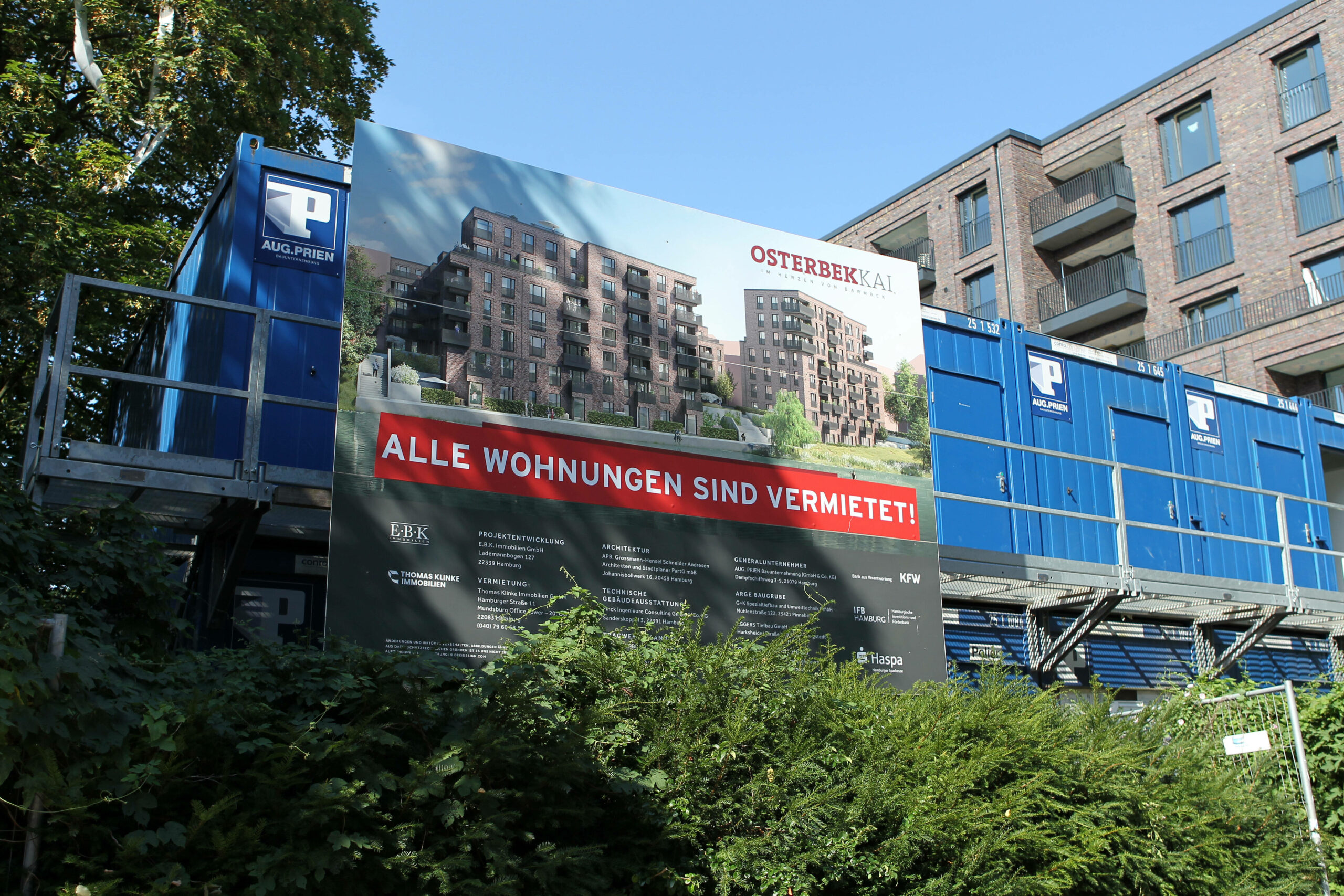 Wohnquartier Osterbekkai am Osterbekkanal in Hamburg.