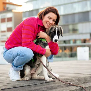 Frau mit Hund