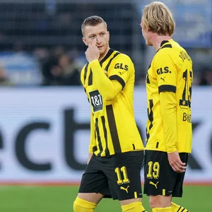 Julian Brandt und Marco Reus auf dem Platz