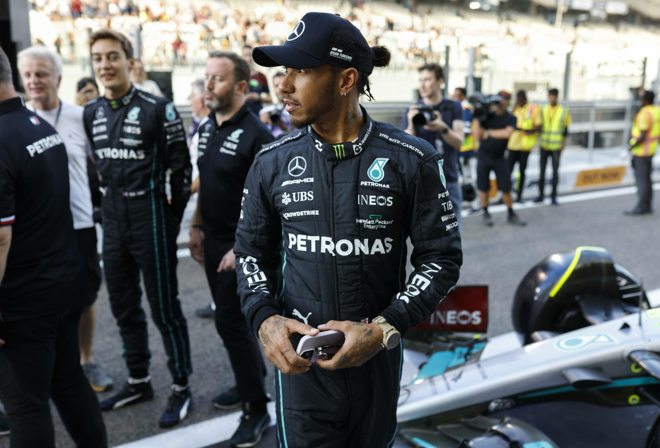 Lewis Hamilton beim Formel-1-Rennen bei Etihad Airways Abu Dhabi Grand Prix 2022