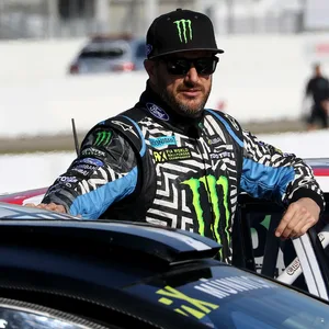 Rallyefahrer und Youtube-Star Ken Block bei einer Auftaktveranstaltung