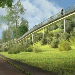 So wie auf dieser Visualisierung soll der „Otto-Schokoll-Höhenwanderweg“ in Rissen einmal aussehen.