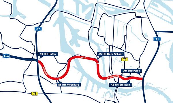 So ist der Streckenverlauf der A26-Ost geplant.