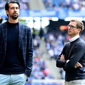 Der HSV um Jonas Boldt (l.) und Ex-Sportdirektor Michael Mutzel gehen nun endgültig getrennte Wege.
