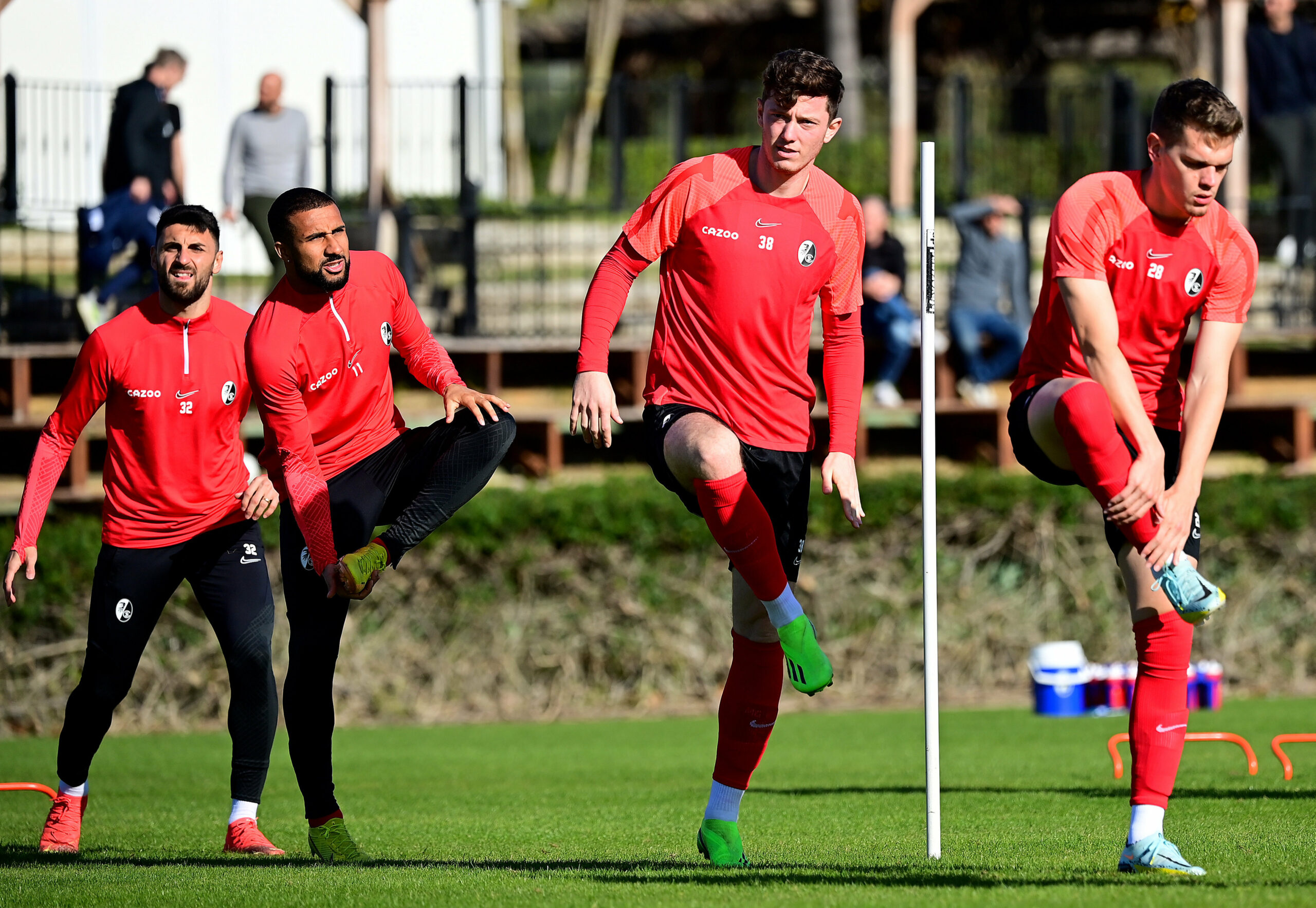 Vincenzo Grifo, Daniel-Kofi Kyereh, Michael Gregoritsch und Matthias Ginter im Trainingslager