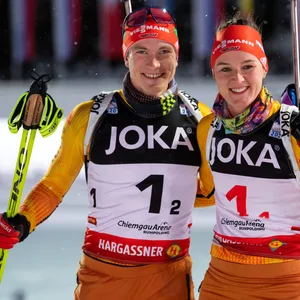 Biathleten Benedikt Doll und Denise Hermann-Wick