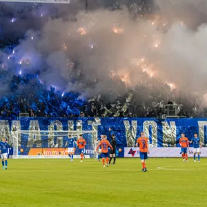 Pyro-Feuerwerk beim Spiel Hansa Rostock gegen Darmstadt 98.