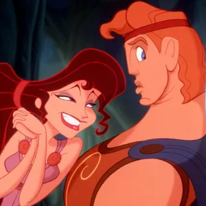Meg (l.), Hercules und Pegasus (r.) in einer Szene des Disney-Films „Hercules“. 2024 startet eine Adaption als Musical in Hamburg.