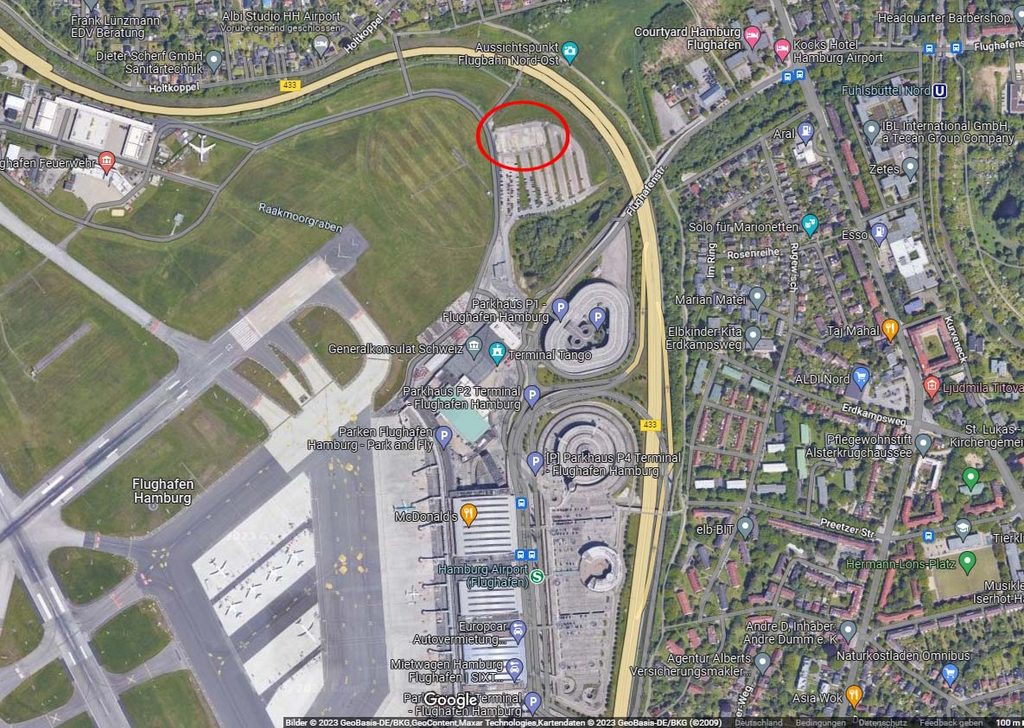 Autoknast am Hamburger Flughafen – schwer zzu finden und teuer
