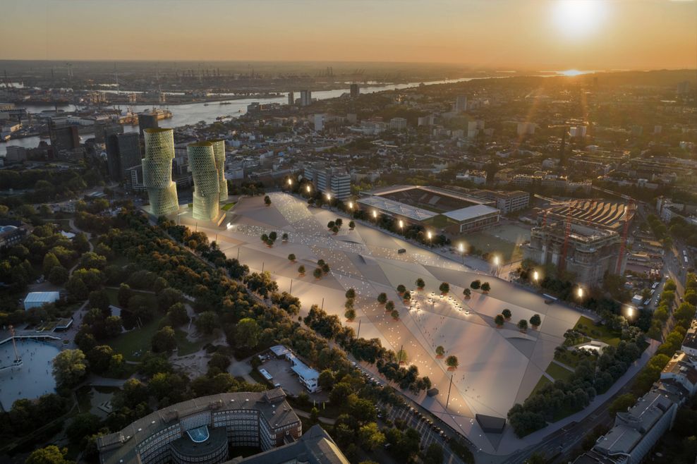 So könnte das Heiligengeistfeld mit den Entwürfen der Architekten und Landschaftsdesigner aussehen.