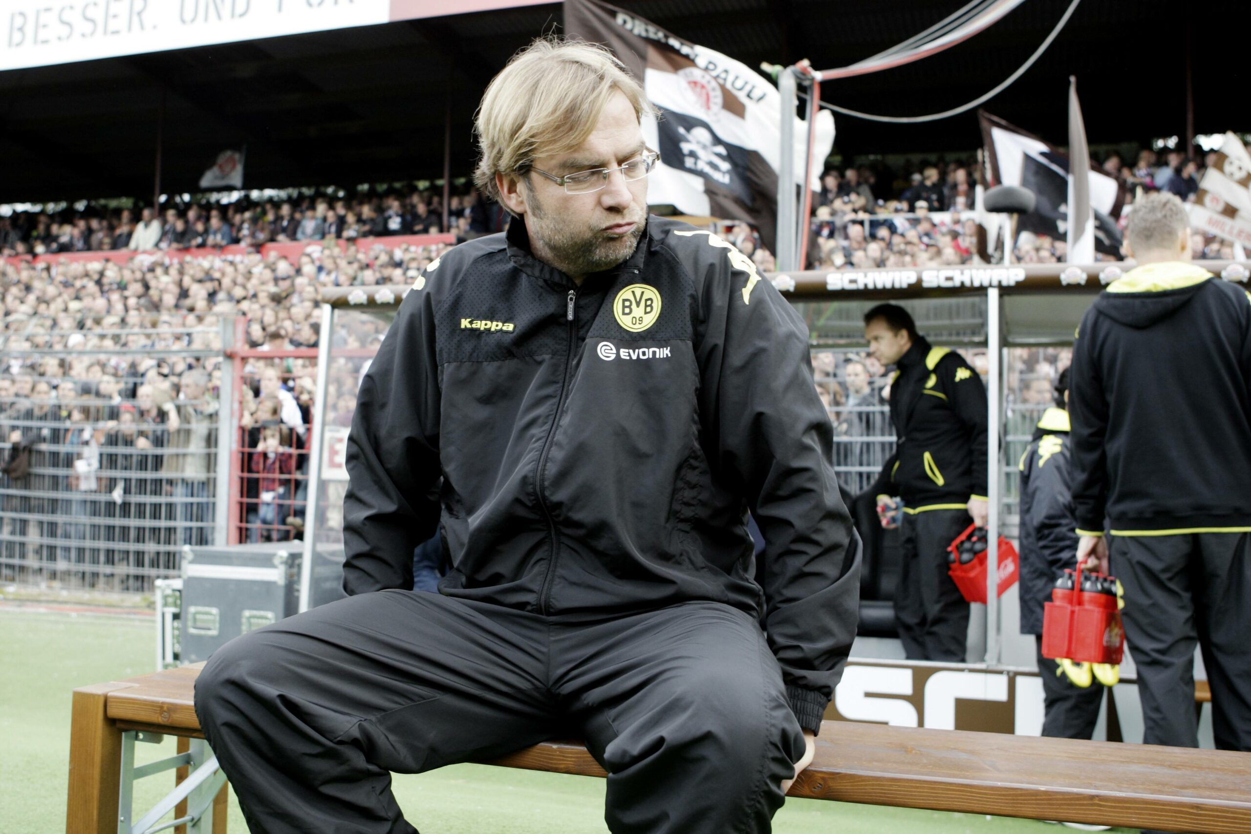 Jürgen Klopp als BVB-Trainer am Millerntor