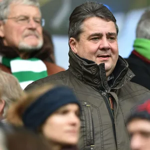 Sigmar Gabriel im Stadion