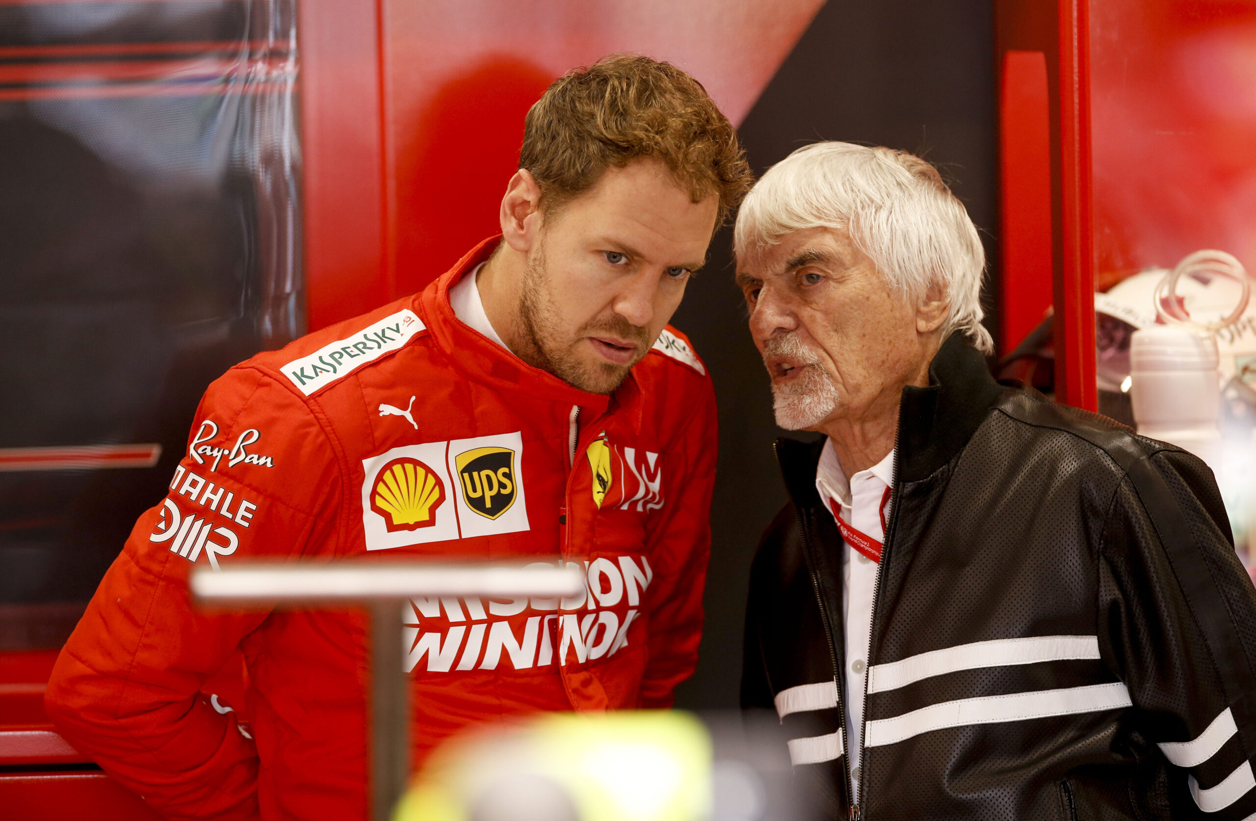 Sebastian Vettel (l.) und Bernie Ecclestone 2019