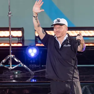 US-Rapper Macklemore bei einem Konzert 2022 im Centralpark in New York (USA)