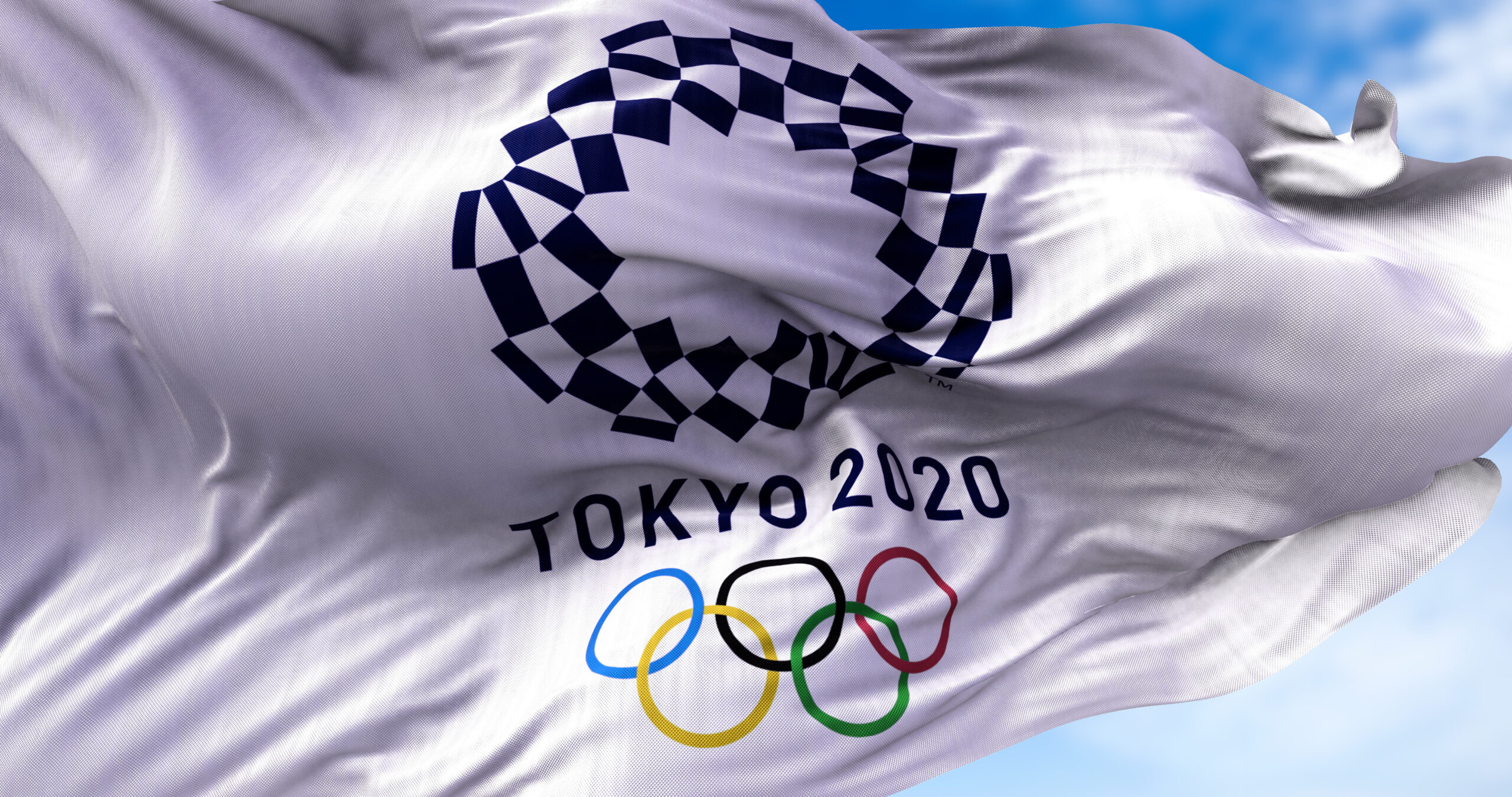 Flagge mit Logo Olympische Spiele Tokio
