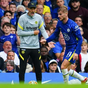 Thomas Tuchel (l.) und Timo Werner bei Chelsea