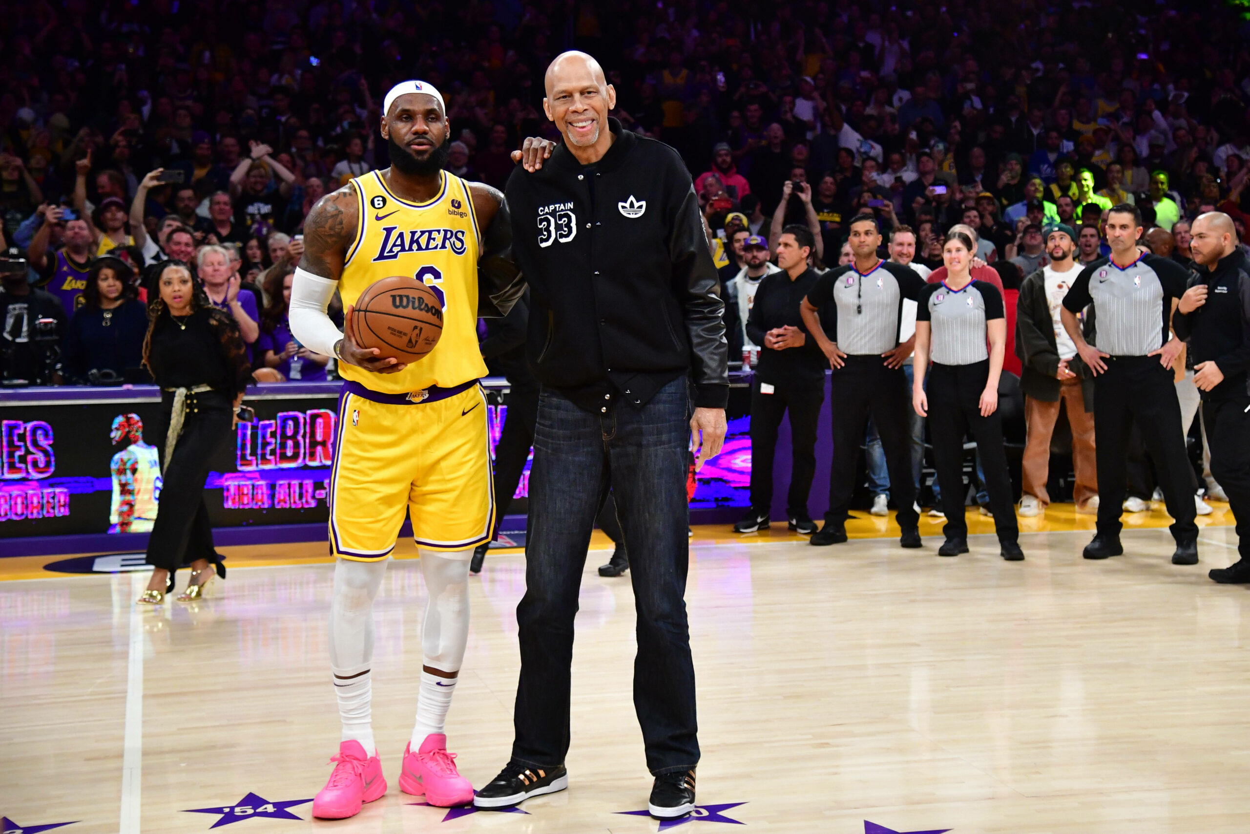 NBA-Basketballer LeBron James und Ex-Profi Kareem Abdul-Jabbar