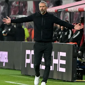 Leipzigs Trainer Marco Rose an der Seitenlinie