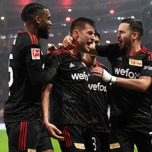 Spieler von Union Berlin beim Torjubel