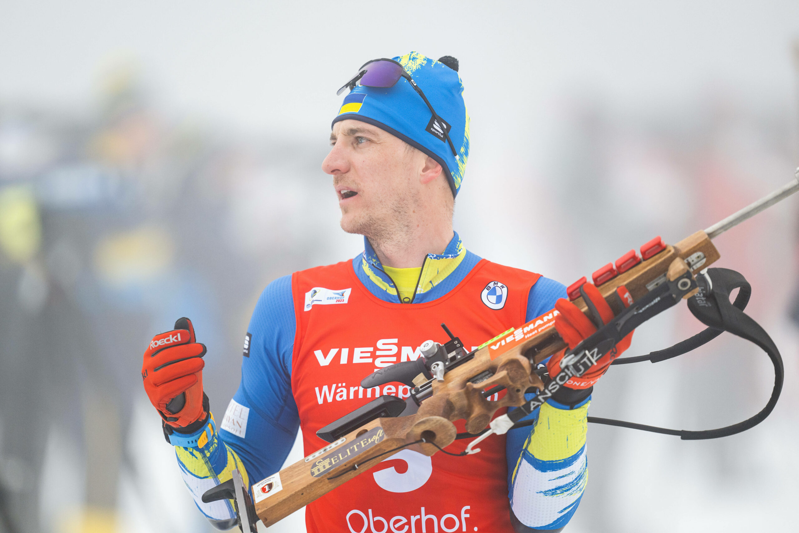 Ukrainischer Biathlon-Star Dmytro Pidruchnyi beim Schießen