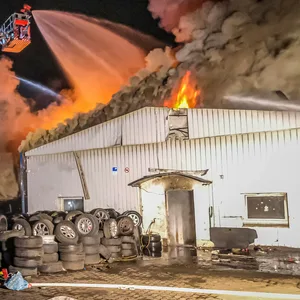 Beim Großbrand auf dem Gelände eines Autohandels auf der Veddel wurden mehrere Fahrzeuge zerstört.