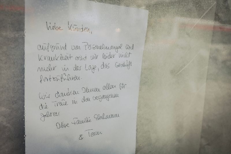 Aushang bei Bäckerei Stechmann