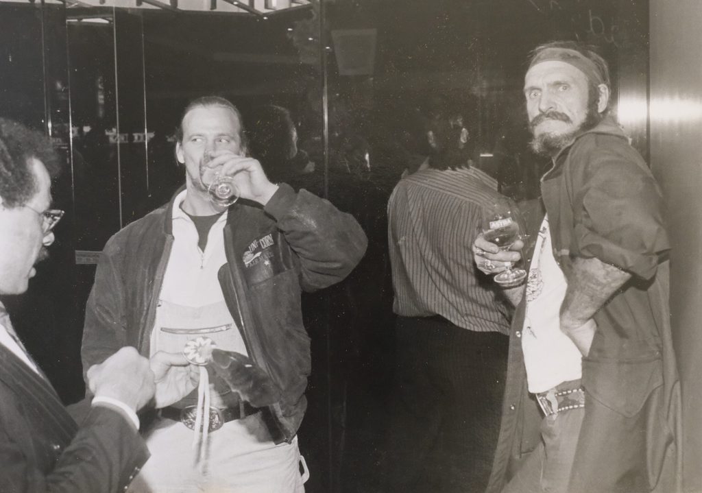 Peter Grabe (r.) auf einer Kiez-Party Ende der 80er-Jahre.