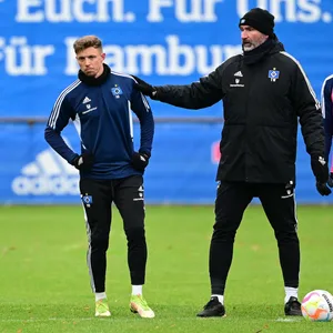 Sonny Kittel und Tim Walter (HSV)