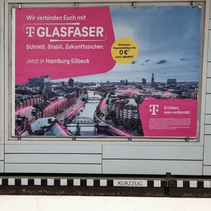 Telekom-Plakat: „Eilbeck“ gibt es seit 1946 nicht mehr. Heute heißt der Stadtteil „Eilbek“.