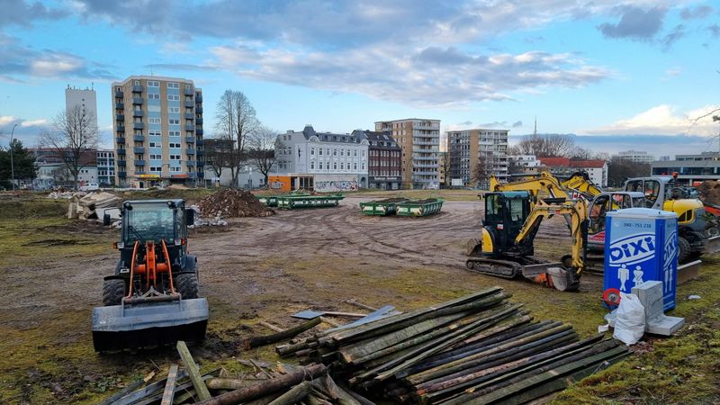 Aufnahme des Baugeländes an der Struenseestraße.