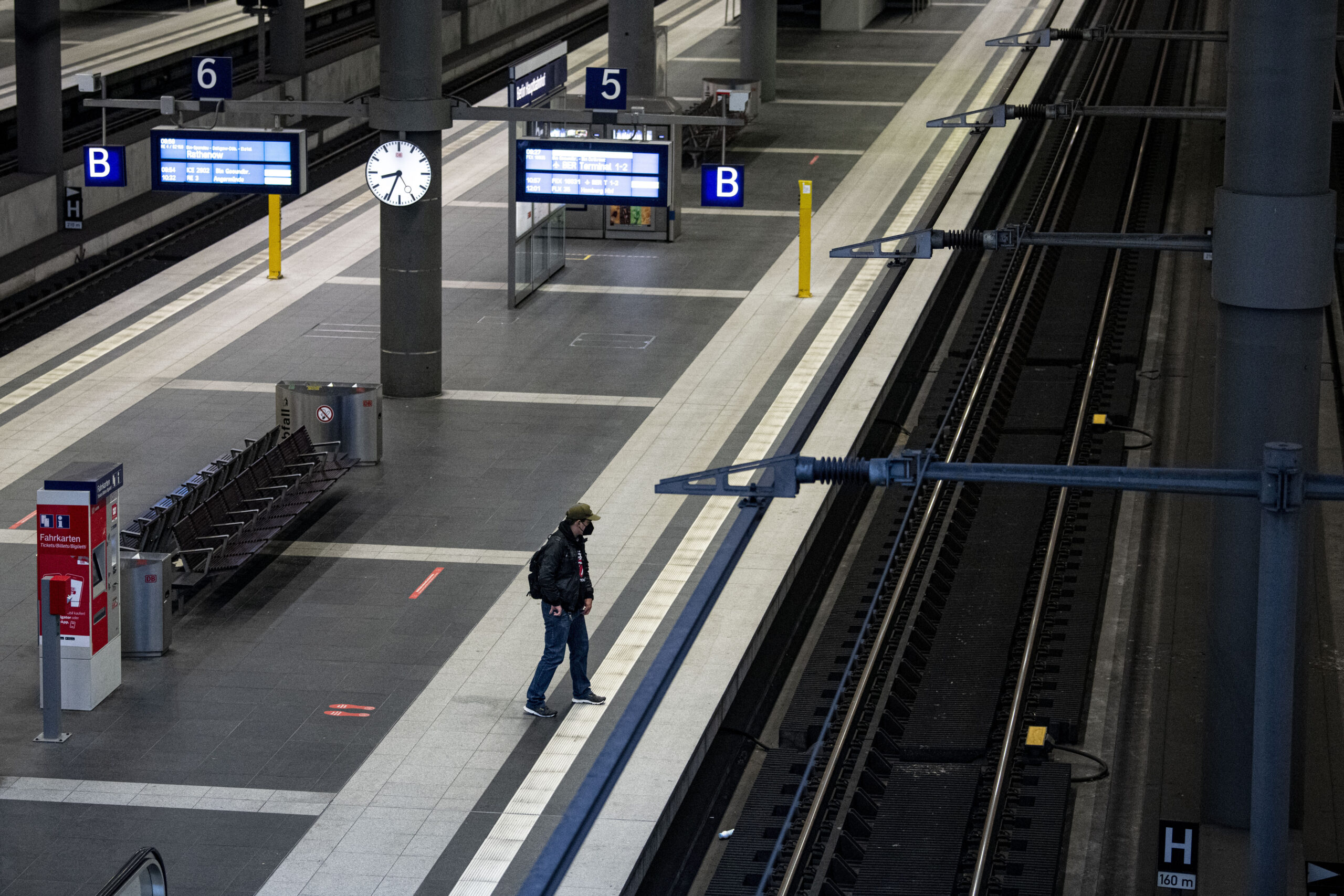 Der Hauptbahnhof in der Hauptstadt bleibt während des Lokführer Streiks fast leer.