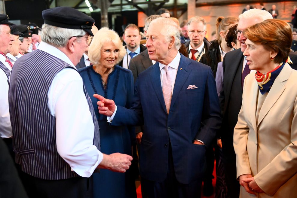 König Charles beim Botschaftsbesetzung-Empfang im Schuppen 52