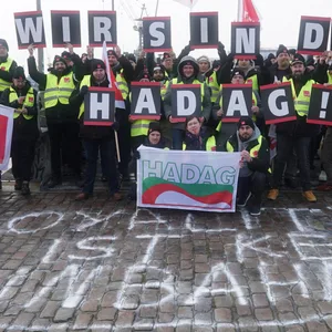 Mitarbeiter der HADAG streiken