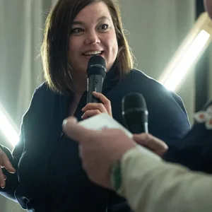 Katharina Fegebank (Grüne) im Interview mit N-Klub-Grüner Lars Meier.