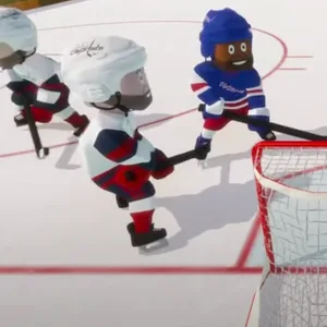 New York Rangers gegen Washington Capitals als Comic