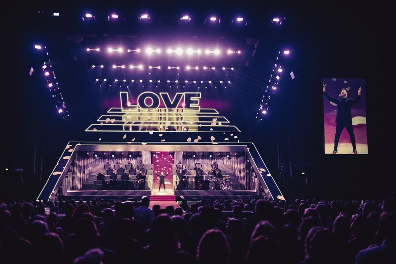 Michael Bublé auf der Bühne der Barclays Arena