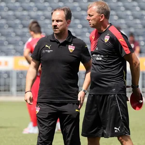 André Trulsen (r.) war beim VfB Stuttgart Assistent von Alexander Zorniger.