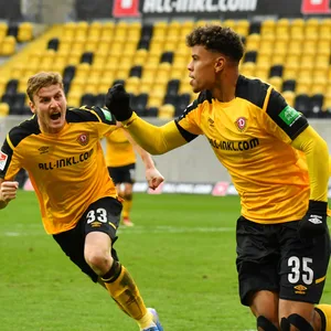 Ransford Königsdörffer und Christoph Daferner stürmten in der vergangenen Saison für Dynamo Dresden.