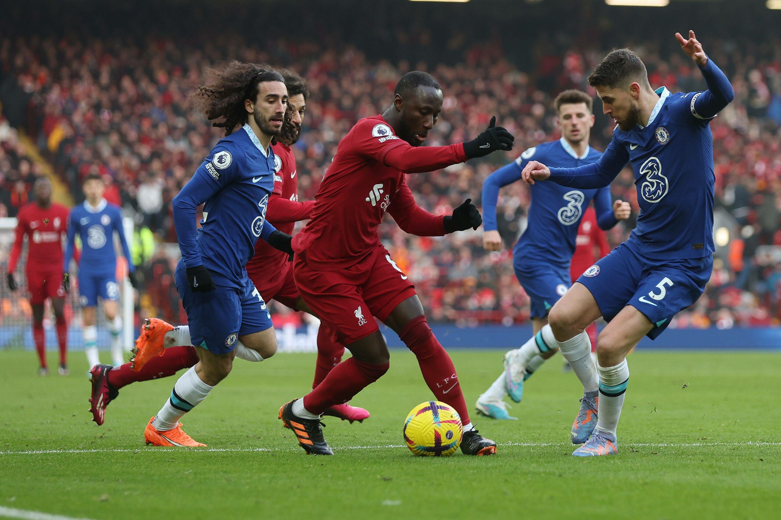 Naby Keïta vom FC Liverpool beim Spiel gegen Chelsea.