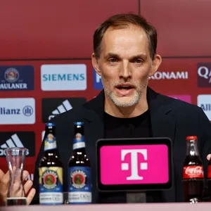 Thomas Tuchel auf der Pressekonferenz des FC Bayern München