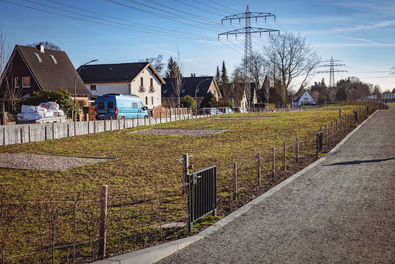 Die zukünftigen Schrebergärten auf dem A7-Deckelpark in Schnelsen sind noch verwaist.