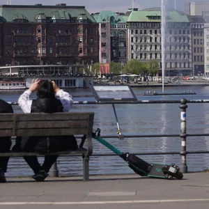 Beliebtes Foto-Motiv bei Hamburg-Touristen: die Alsterfontäne auf der Binnenalster