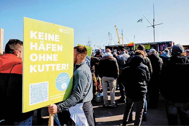 Fischer und Landwirte haben in dieser Woche in Büsum protestiert.