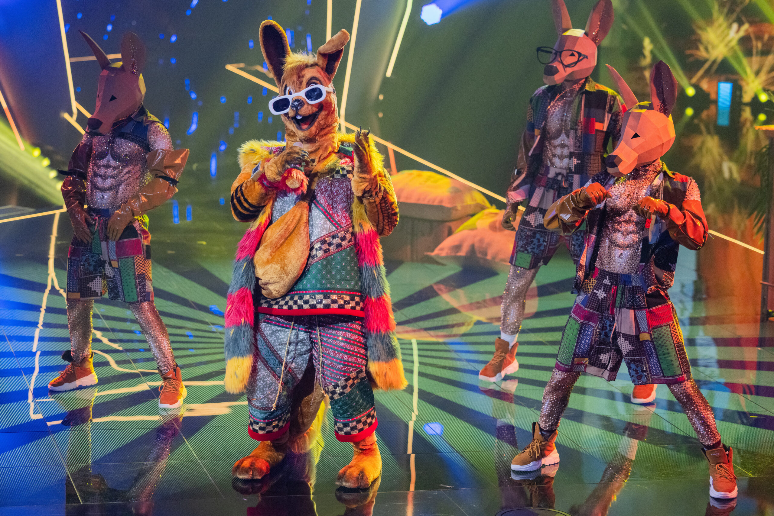Die Figur "Das Känguru" steht in der Prosieben-Show "The Masked Singer" auf der Bühne.
